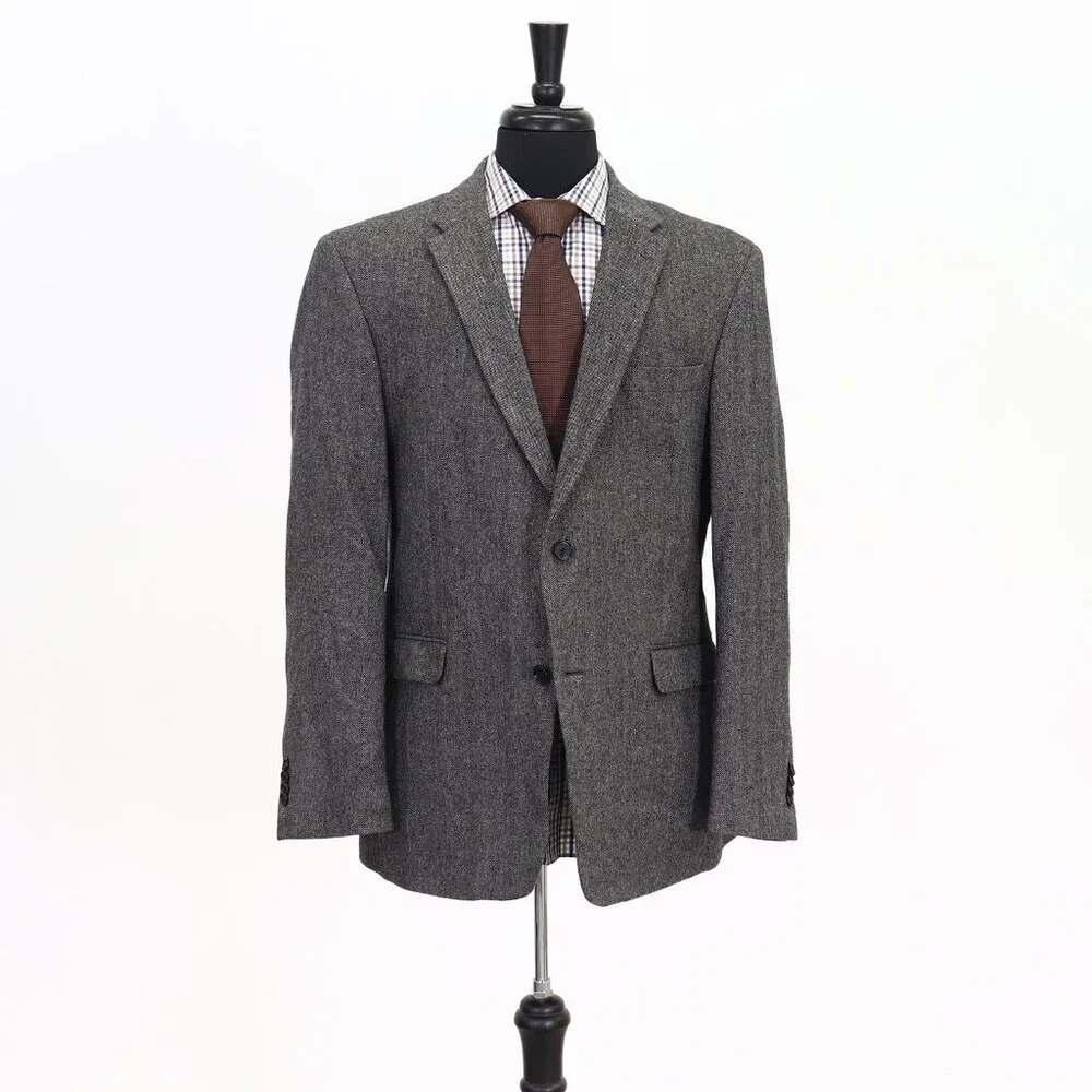 Tommy Hilfiger 42R Gray HB 2-Button Sport Coat Blazer Jacket G238